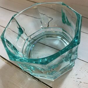 Vtg Indiana Glass Teal Confections Heavy Candy Dish Bowl Concord Octagon 8 Sided